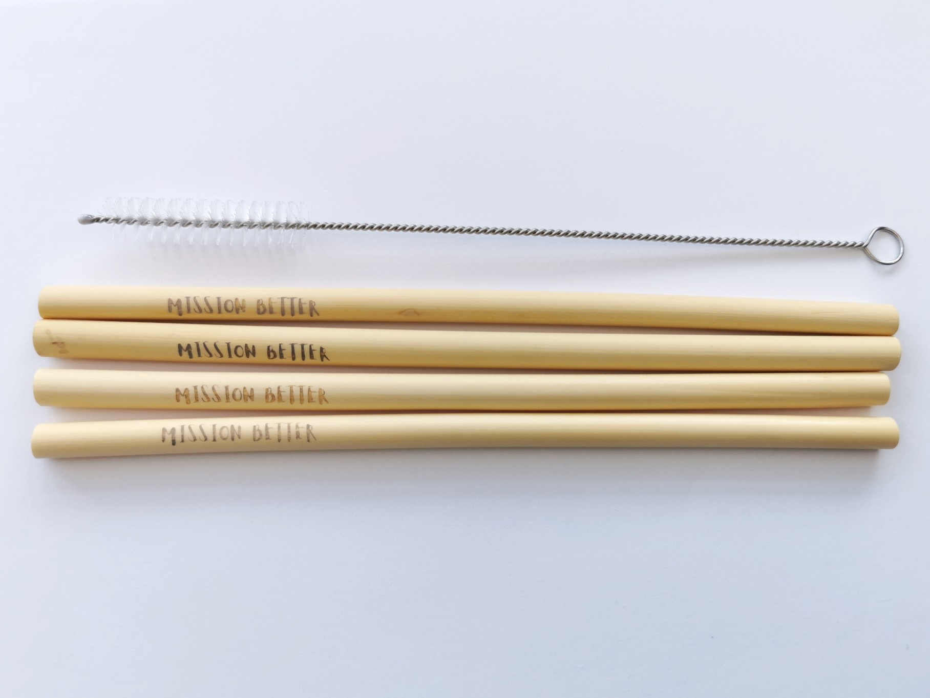 Four Jungle Culture Bamboo Straws & Cleaner Brush - Mission Better