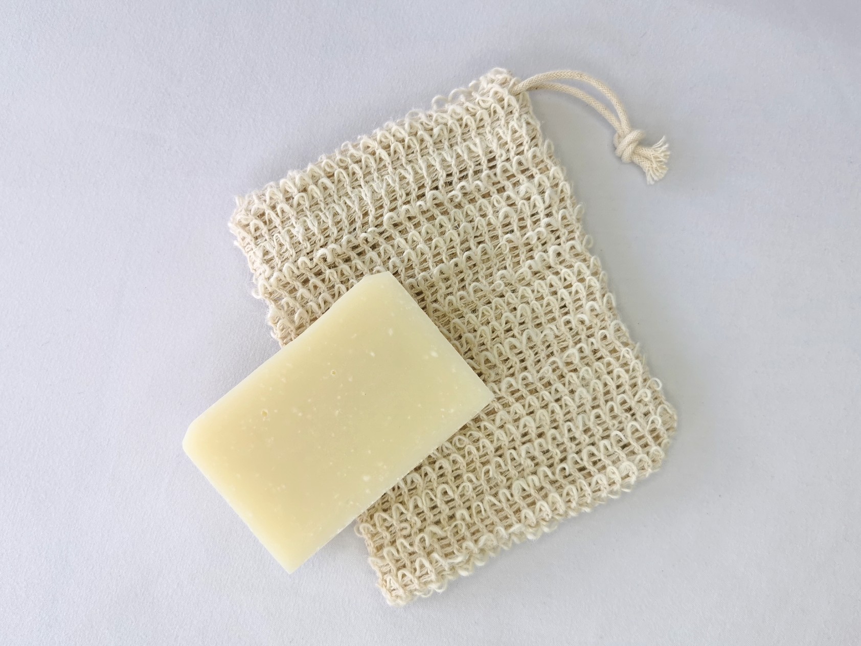 Sisal Soap Saver Pouch with Shower Blocks Bar
