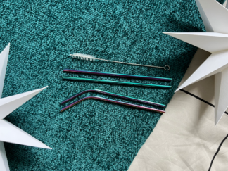 Xmas Neon Metal Straws
