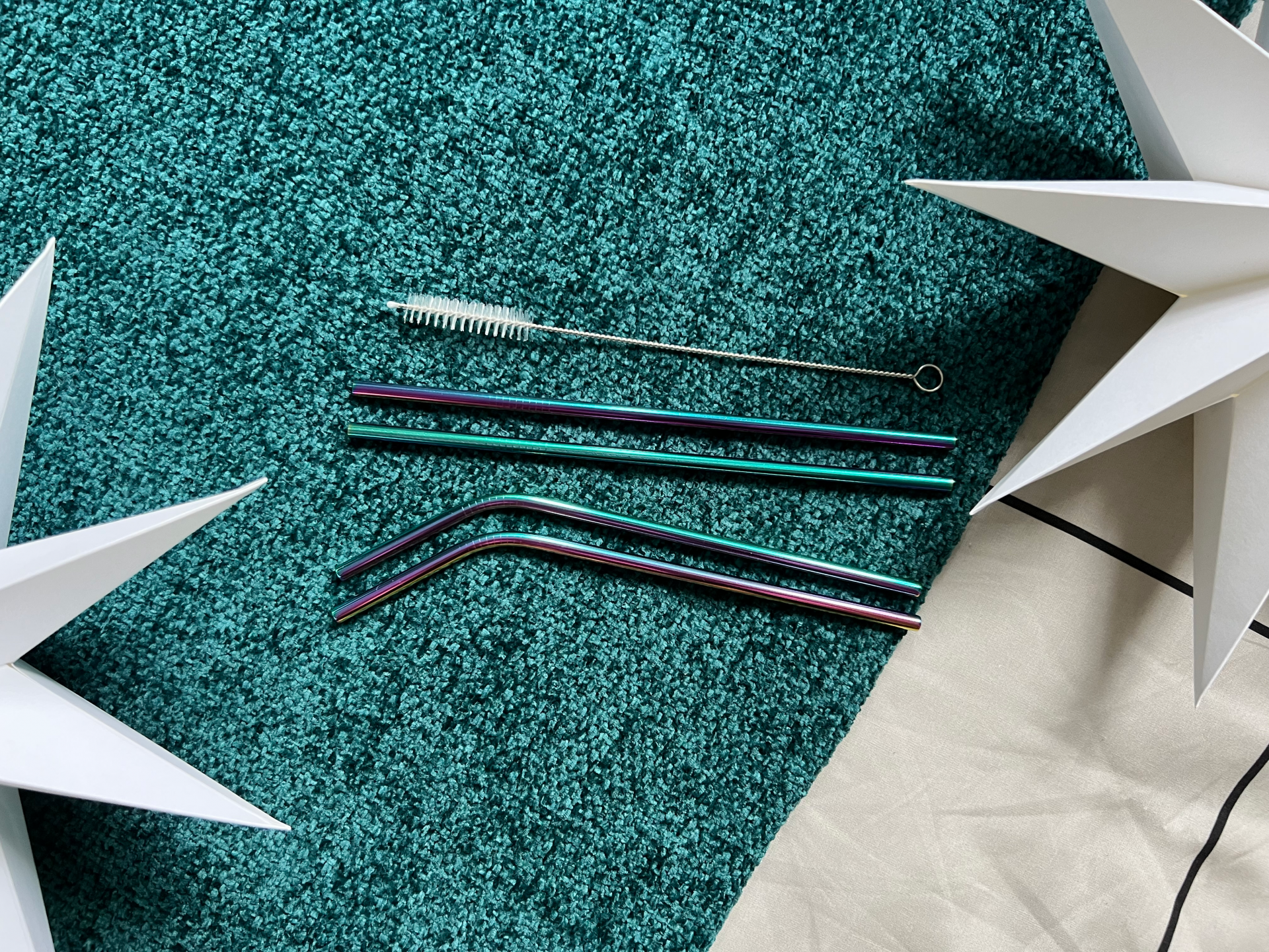 Xmas Neon Metal Straws