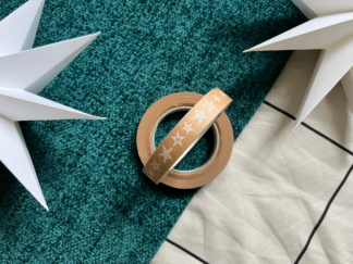 Xmas Naturally Wrapt White Star Paper Tape
