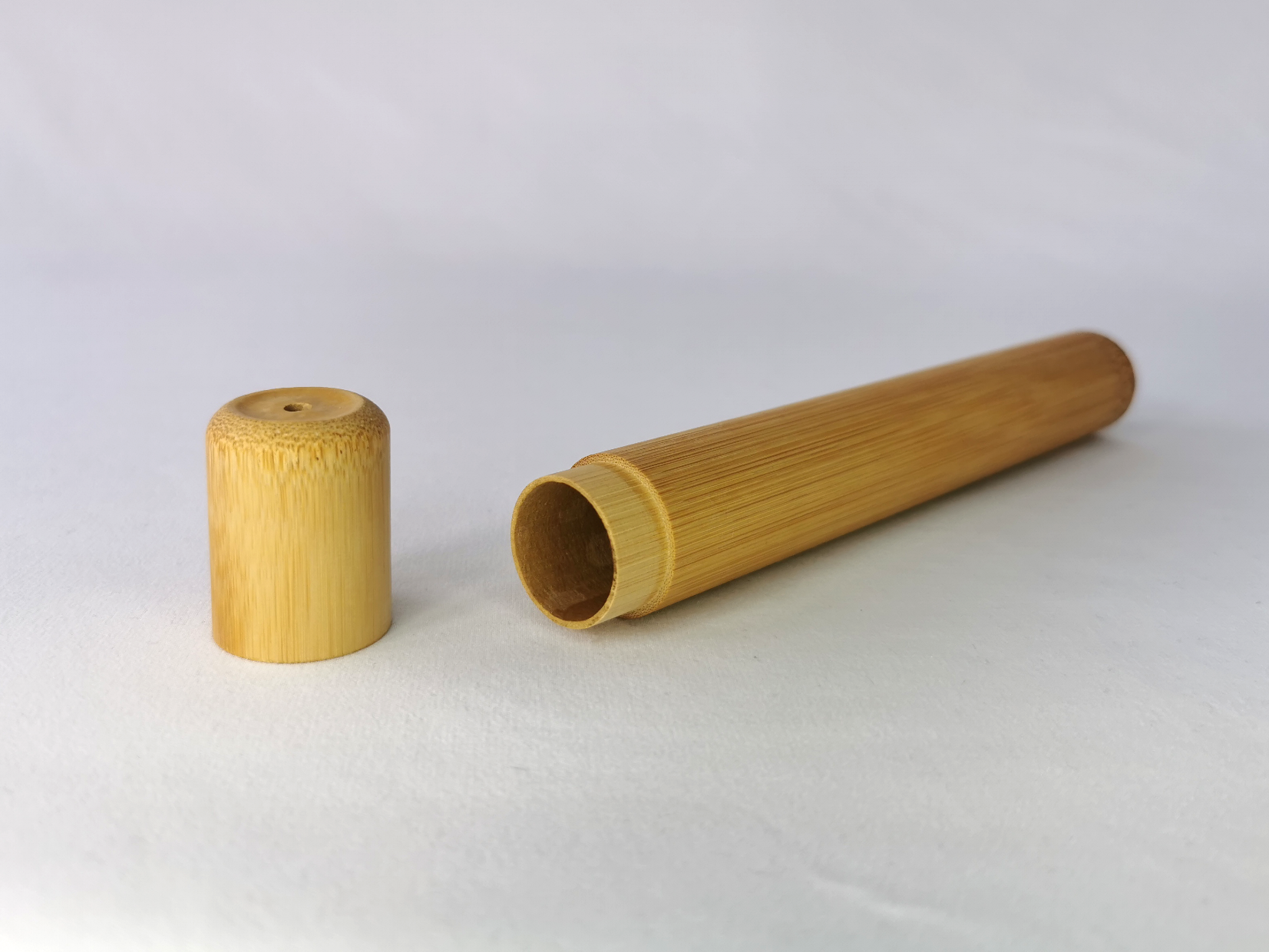 Bamboo Toothbrush Travel Case Lid Off