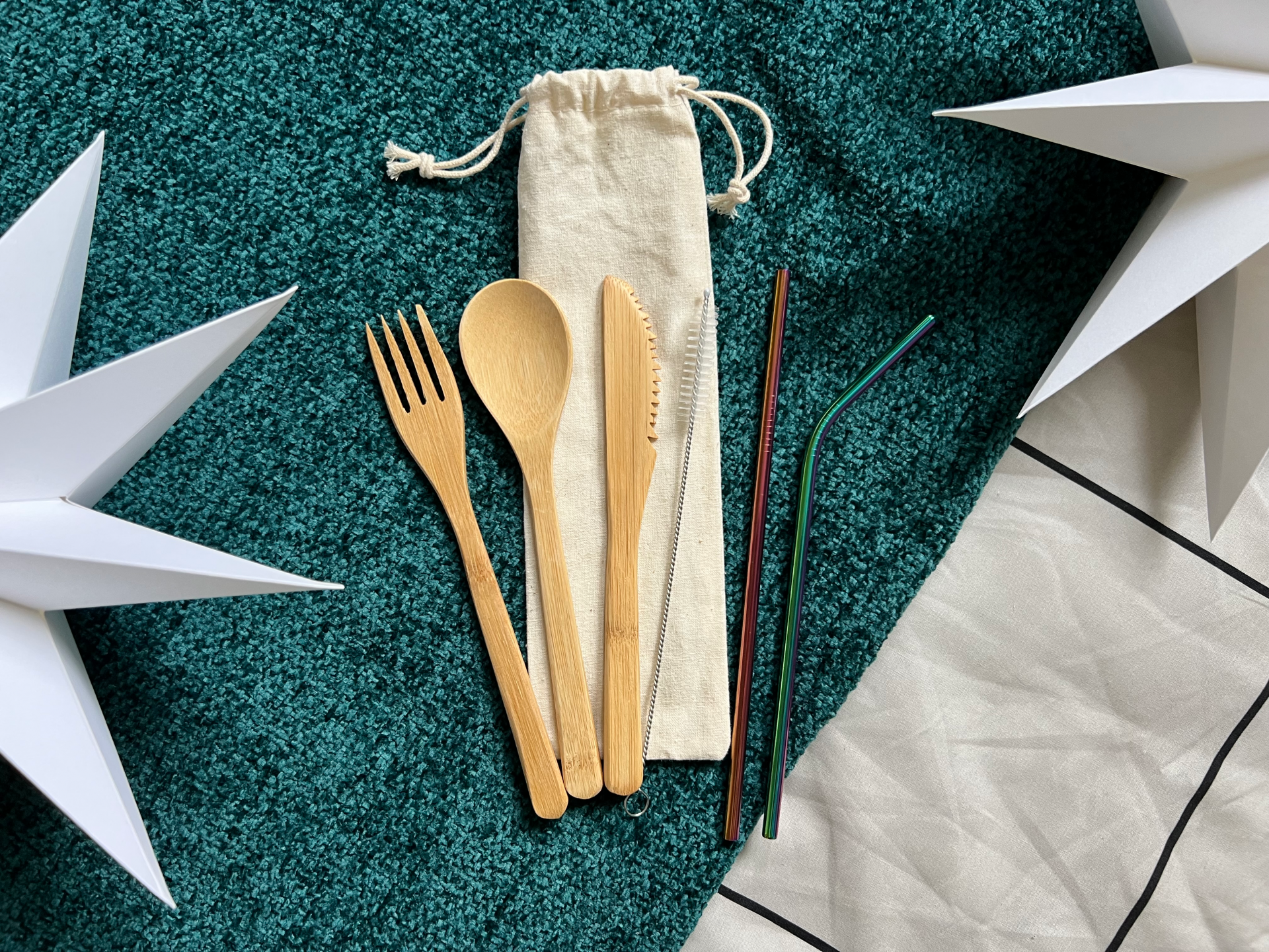 Xmas Utensil Set Neon Metal