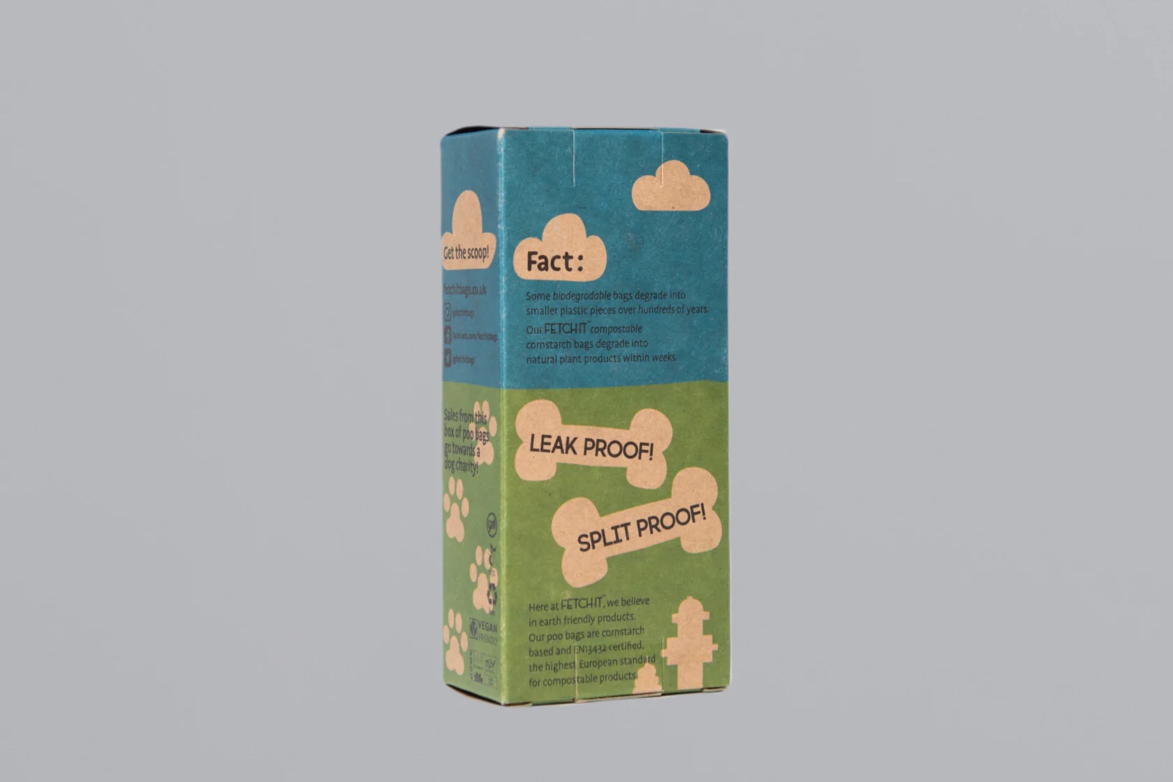 fetchit compostable dog poo bags box