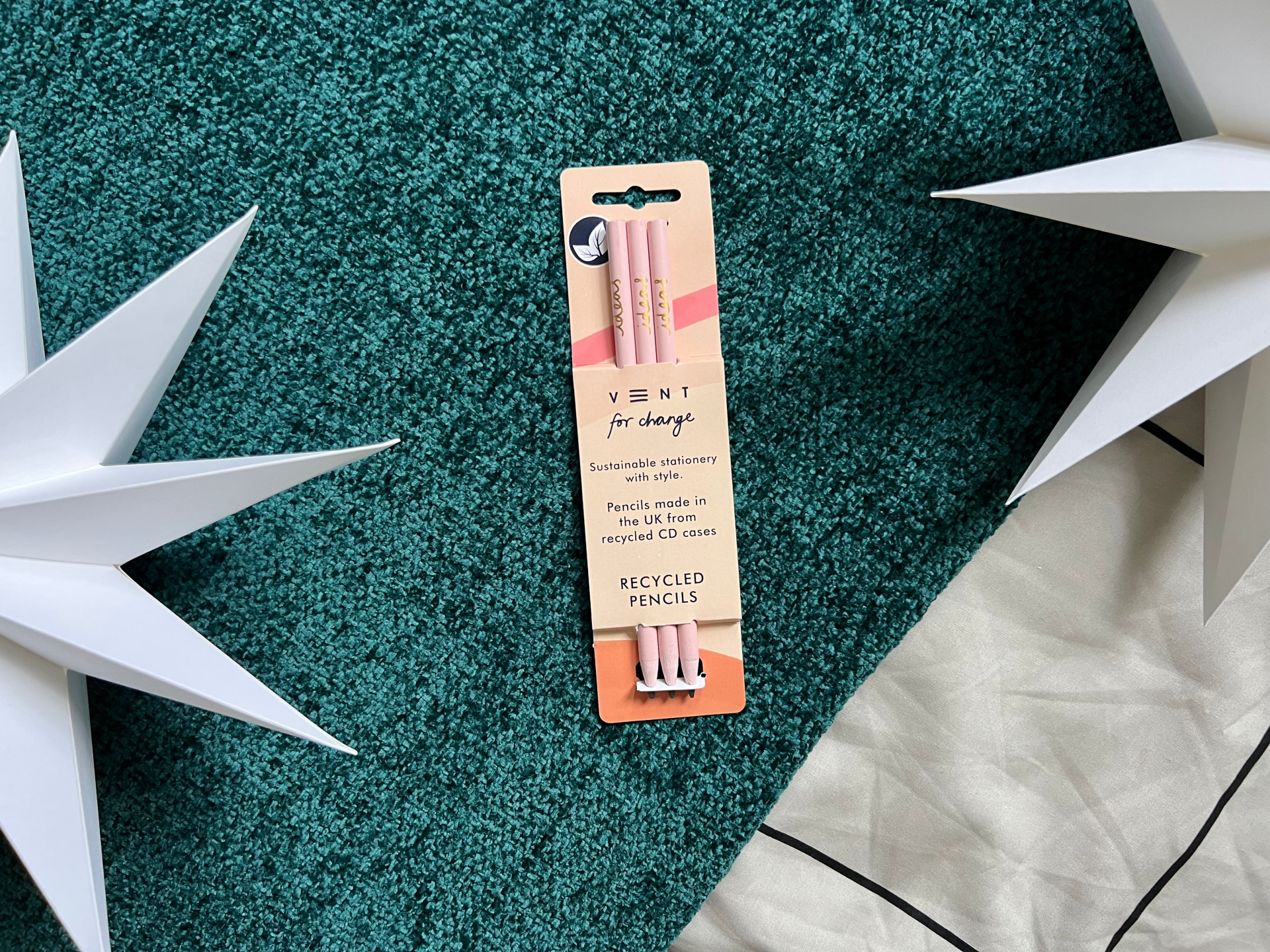 Christmas Vent for Change Pencils Pink and Cream
