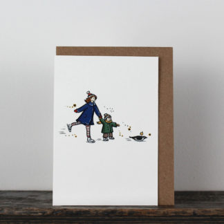 Jessica Illustrates Christmas Ice Skating Christmas Card