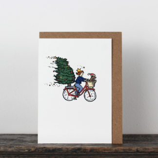 Jessica Illustrates Christmas Card Christmas Bike Ride