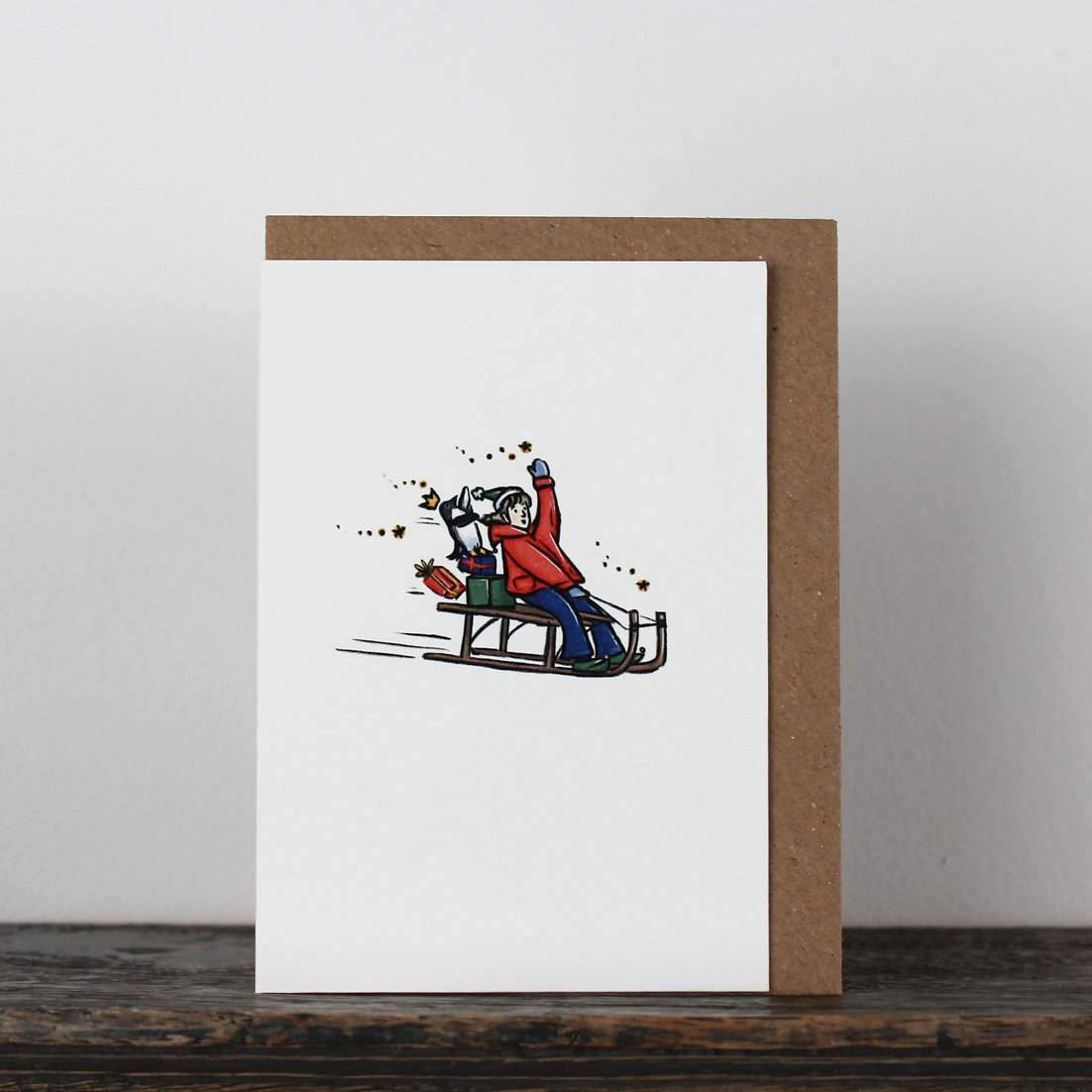 Jessica Illustrates Christmas Card Christmas Sledge Ride